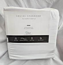 Social Standard by Sanctuary 6 Piece White King Sheet Set ,