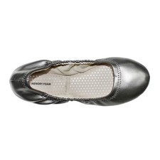 Gunmetal Metallic Scrunch Ballet Flats sz 7.5 memory foam soles