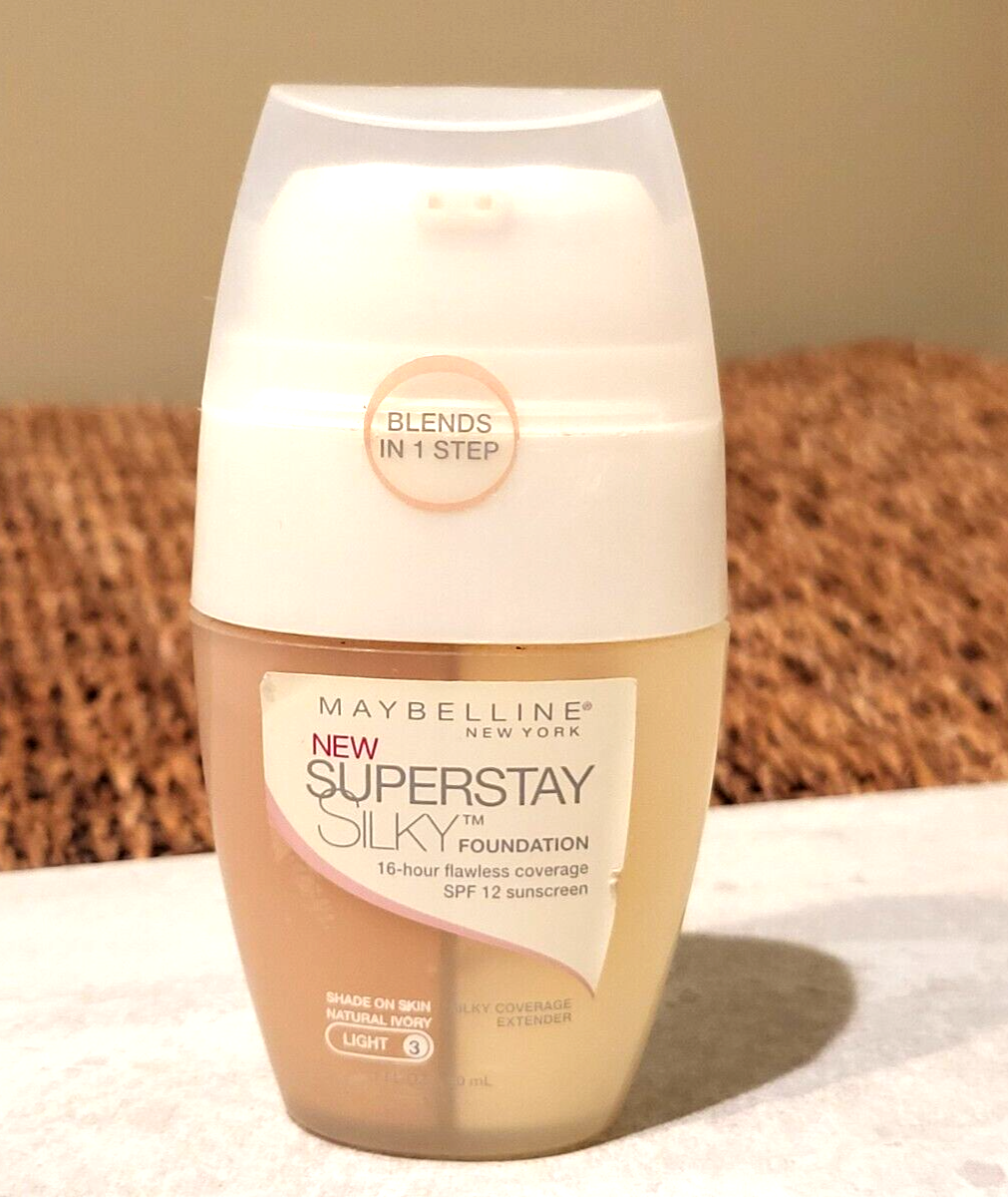 Maybelline Superstay Silky Foundation Light 3 Natural Ivory 30ml MM1 New Sealed  