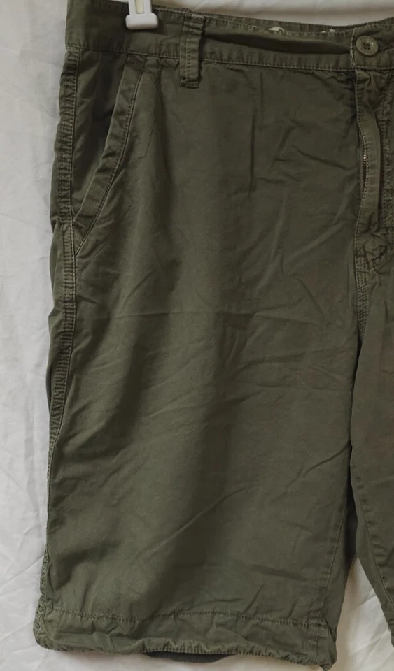 Stone Touch Mens 40x12 Green Relaxed Khaki Chino Grunge Cotton Outdoors Shorts - Image 2 of 4