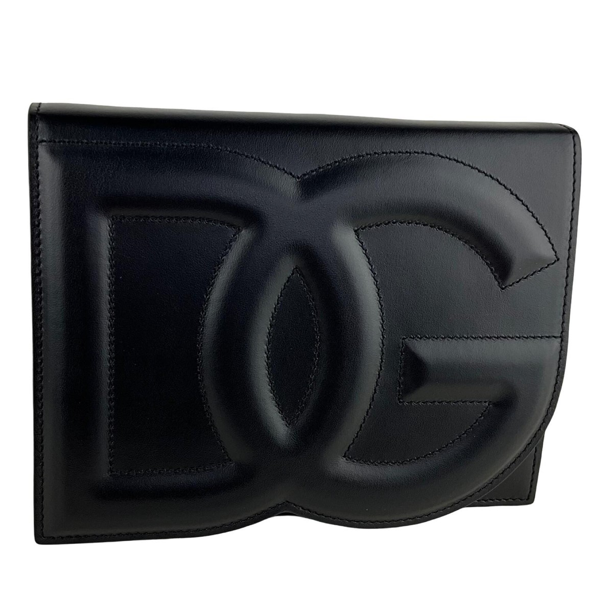 Dolce&Gabana Women's Calfskin DG Logo Bag Crossbody Bag Black Sz