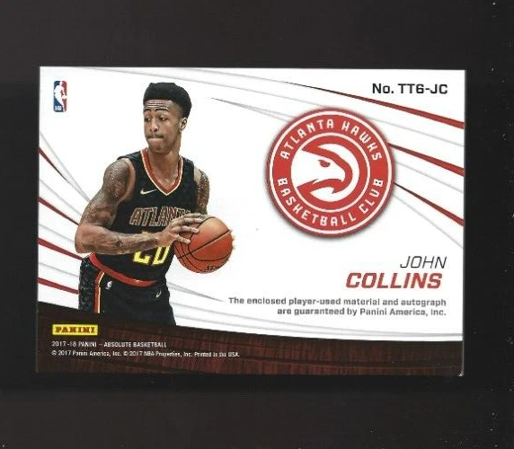 2017-18 John Collins Panini Absolute Tools of the Trade Auto #TT6-JC RC 48/75 - Image 2 of 2