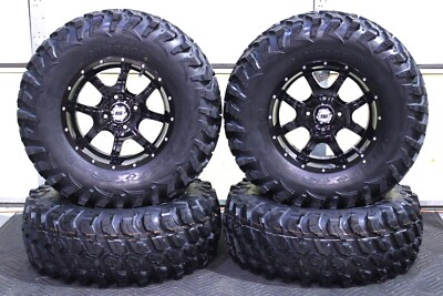 WOLVERINE 1000 X2 28'' RAMPAGE RADIAL ATV TIRE 14'' COBRA BLK WHEEL KIT 11K