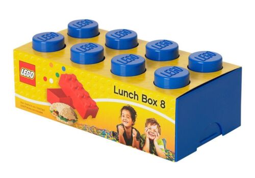 LEGO 8 BRICK BACK TO SCHOOL SNACK LUNCH BOX 20cm x 10cm x 7.5cm NAVY - Picture 1 of 4