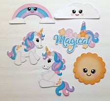 3D UPick Unicorn Rainbow Cloud Sun Scrapbook Card Embellishment 3581