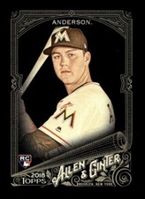 2018 TOPPS ALLEN GINTER X BASEBALL BASE CARD #237 Brian Anderson Marlins RC