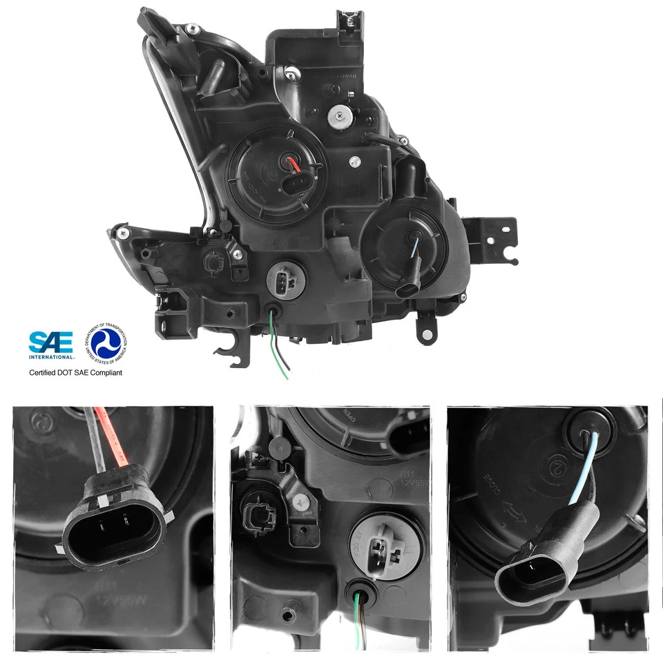 Fits [Black] 2009-2014 Maxima LED DRL Light Bar Projector Front Headlights - Image 3 of 4