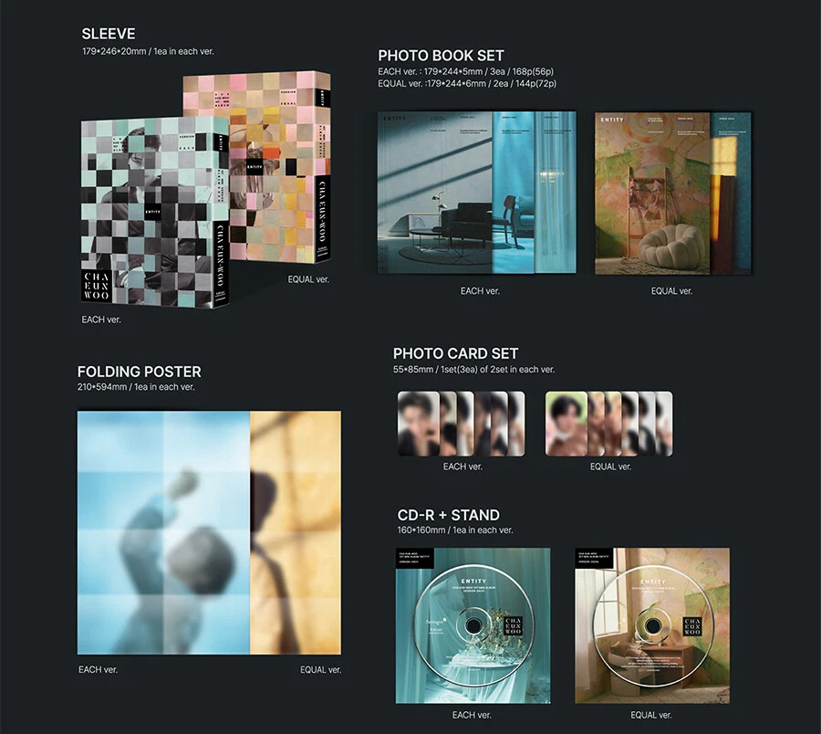 ASTRO CHA EUN-WOO [ENTITY] 1st Mini Album CD+Photo Book Set+Poster