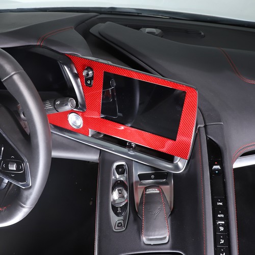 Red Real Carbon Fiber Full Interior Set Decor Cover Trim Kit for Corvette C8 20+ - Picture 66 of 444