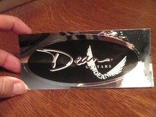 DEAN GUITAR STICKER - FOR BUMPER OR GUITAR CASE - CHROME FOIL 6.25 X 2.5 INCH