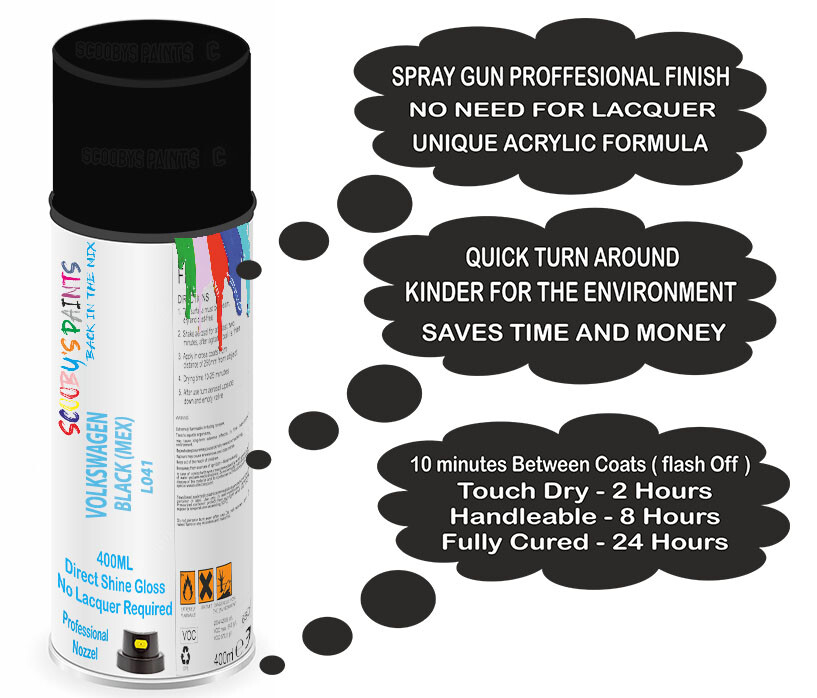 VW Caddy Black L041/A1 Colour Direct Gloss Shine Aerosol Spray Paint eBay