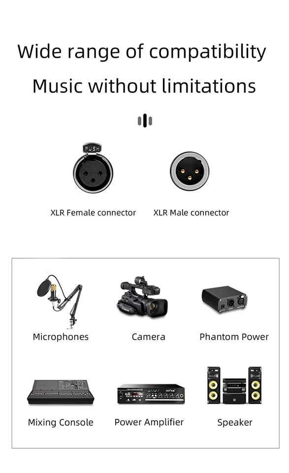  HiFi Silver-Plated OCC XLR 2XLR to RCA  Audio Cable Microphone Mixer Mic Cable - Image 3 of 4