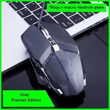 NIYE Wired Gaming Mouse 7 Function Macro LED Lights Braided Tech Performance