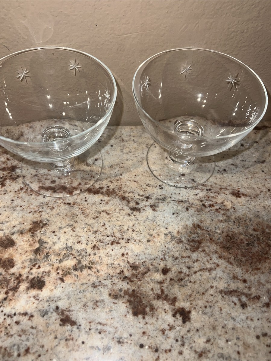 2 Mid Century Modern Atomic Star Dust- Crystal Liquor Cocktail