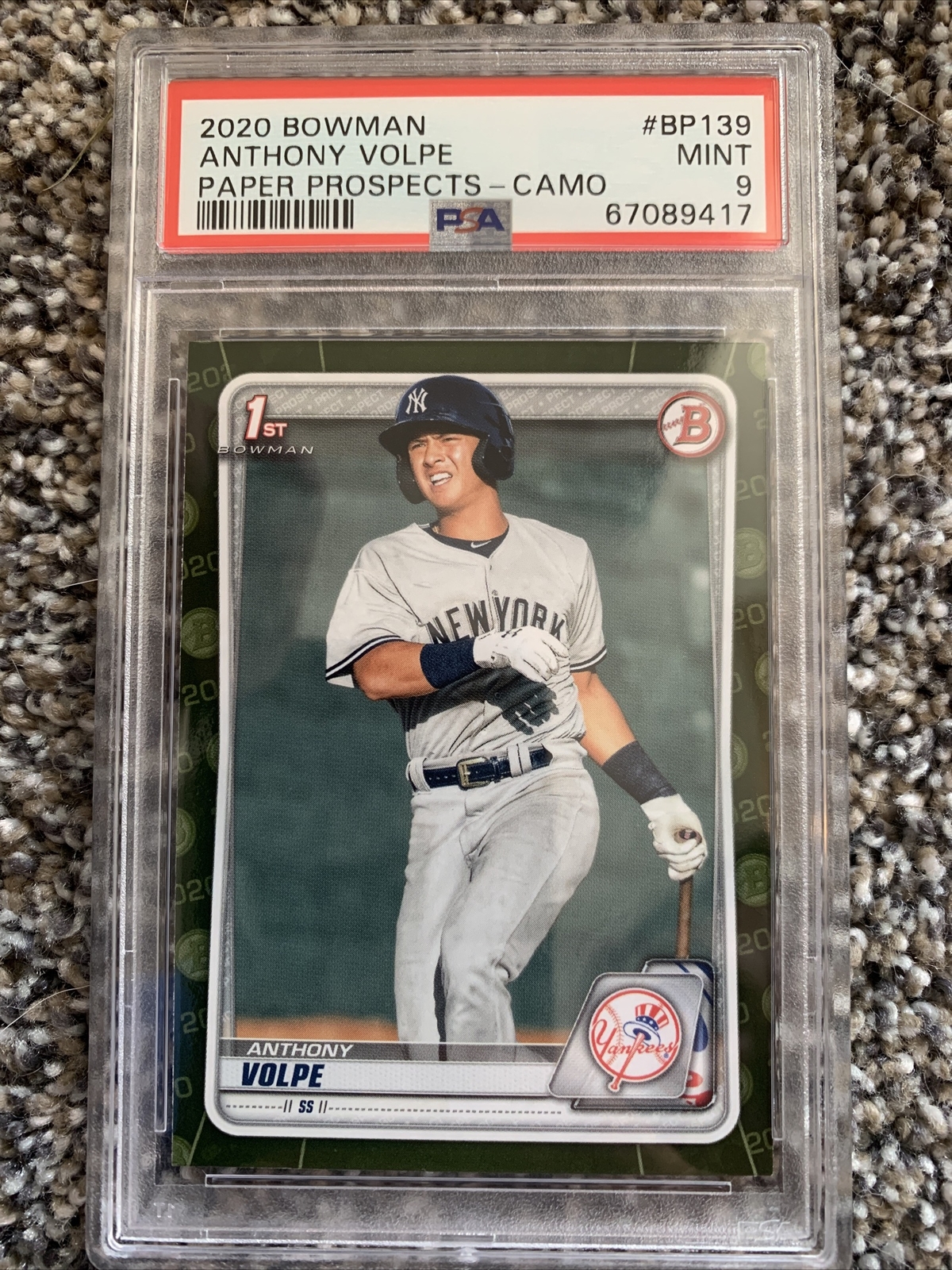 2020 Bowman Prospects Camo Anthony Volpe #BP139  Rookie RC~PSA Mint 9