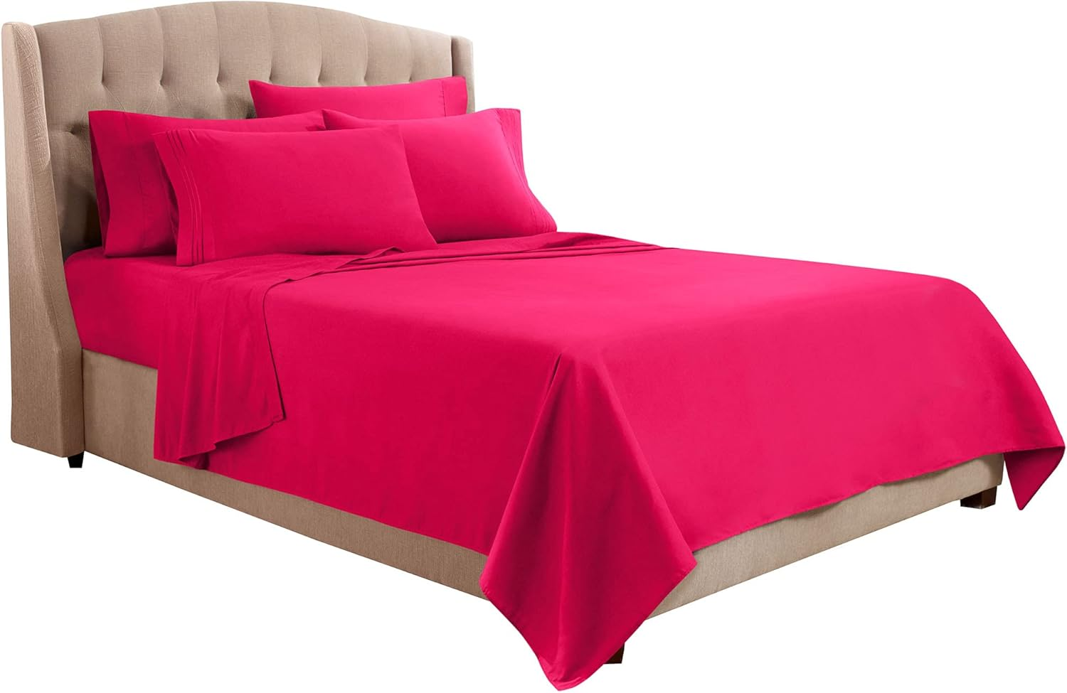 Bed Sheets, Premier 1800 Series Bed Sheet Set with Extra Set Pillowcases, Deep P-image