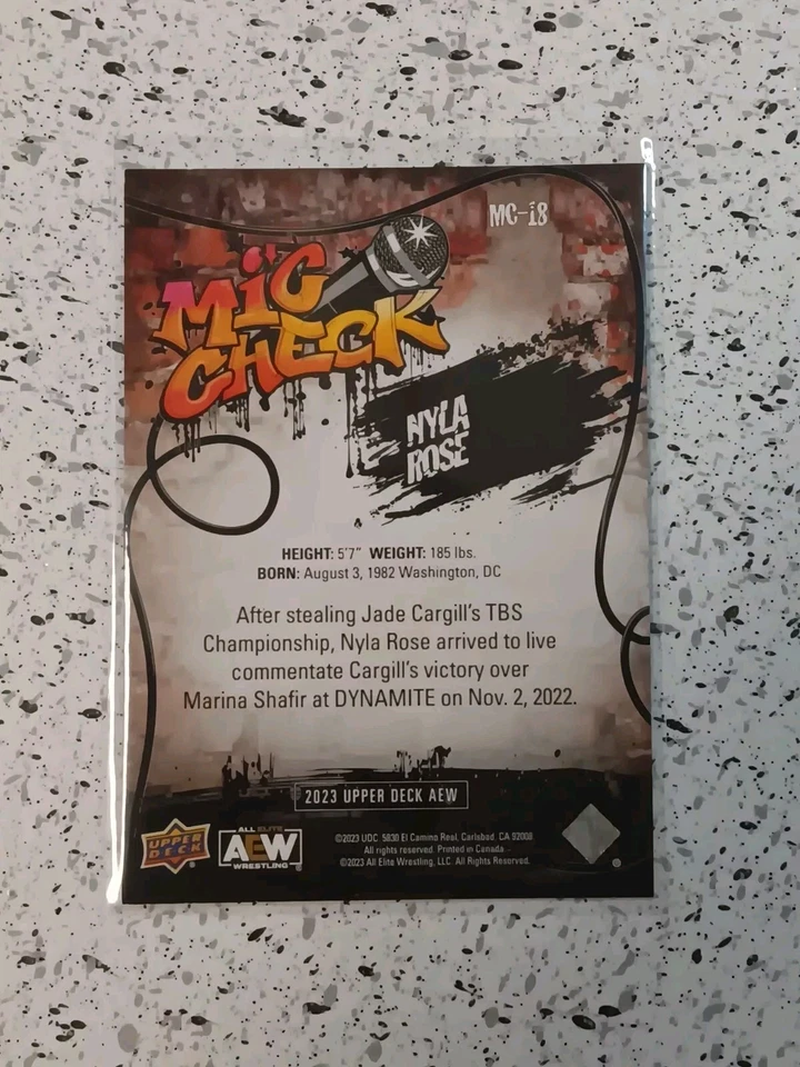 2023 Upper Deck AEW All Elite Wrestling Mic Check Silver Foil /199 Nyla Rose - Image 2 of 2