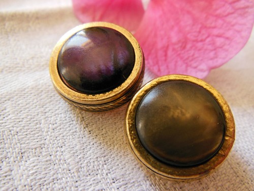 Boutons Vintage Métal Doré Cœur Noir - Lot De 2, 2,5 Cm, Parfaits Pour Customiser Un Vêtement