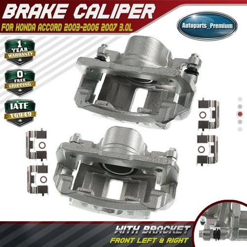 2x Brake Calipers w/ Bracket for Honda Accord 20032007 3.0L Front Left
