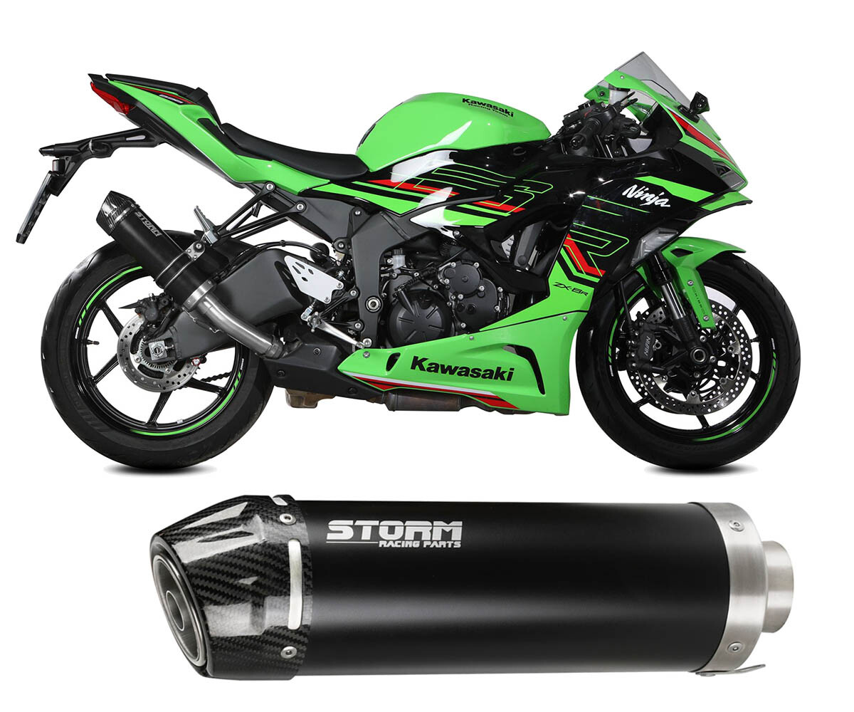 SPA OF THE WORLD -紙袋- Exhaust Storm by Mivv Gp Nero Steel carbon end cap KAWASAKI ZX-6 R