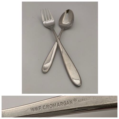 Artisan WMF 18/10 Glossy Cromargen  Stainless Teaspoon + Dinner Fork  Korea - Picture 1 of 7