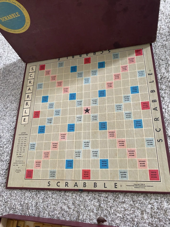 Vtg 1948 Promotional SCRABBLE Board Game Selchow & Righter production Marketing - Image 4 of 4