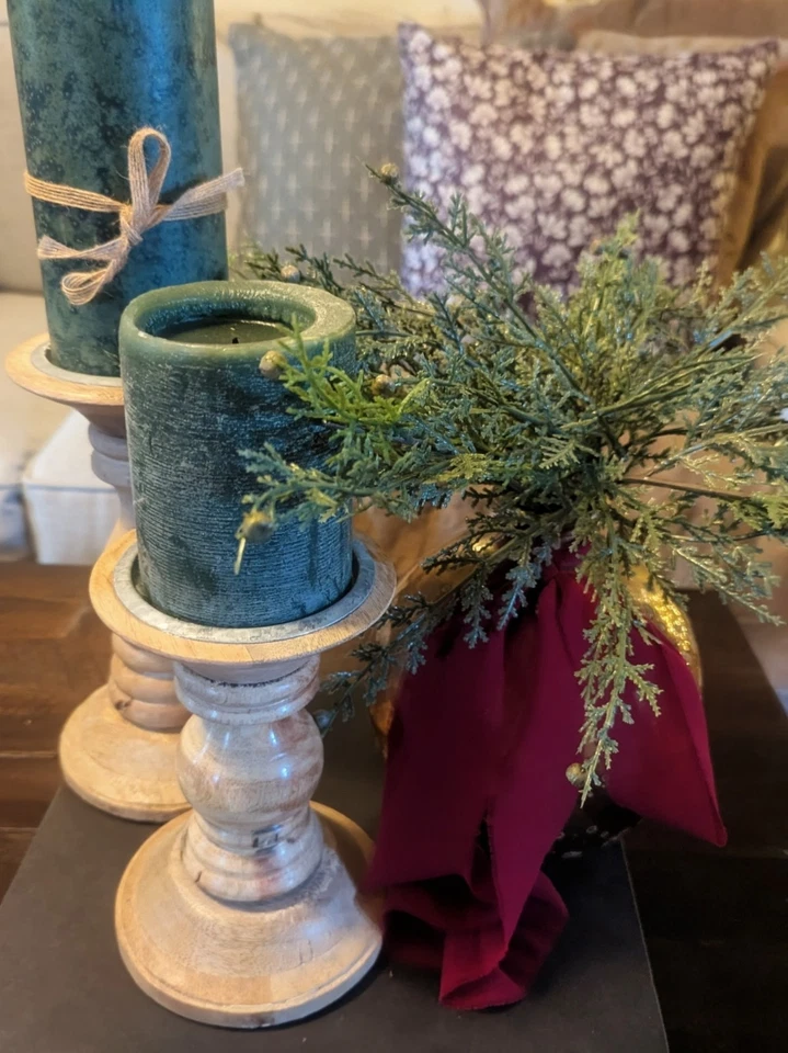 Juego de 2 candelabros de madera Foto 3 de 4