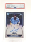 JUNIOR CAMINERO 2023 BOWMAN CHROME 1ST AUTOGRAPH RAYS AUTO PSA 10 Q4408