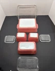 1950's Vintage Pyrex Flamingo Pink 8 Piece set 501,502,503 with lids
