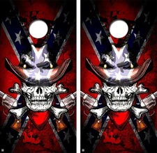 Cowboy Skull Cornhole Board Decal Wrap FREE SQUEEGEE
