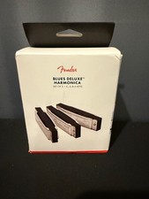 Fender Blues Deluxe Harmonica, Set of 3, Keys C, G and A, Silver/Black