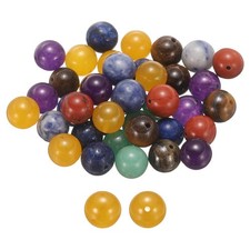 50pcs 7 Mixed Color Natural Stone Beads 10mm Round Loose Bead