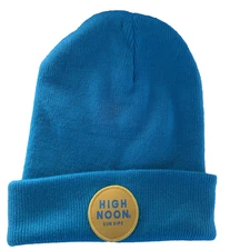 High Noon Beanie Sun Sips Seltzer Adult Baby Blue Cuffed Patch Hat Ski Snowboard
