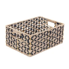 Villacera Rectangle Hand Weaved Wicker Baskets made of Water Hyacinth | Nesti...