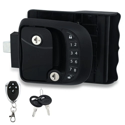 RV Keyless Entry Door Lock Waterproof Camper Trailer Lock With Keypad Fob Remote