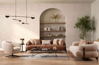 Braun-WeißE Wohnzimmer Couchgarnitur Exklusive Dreisitzer Sofas Sessel