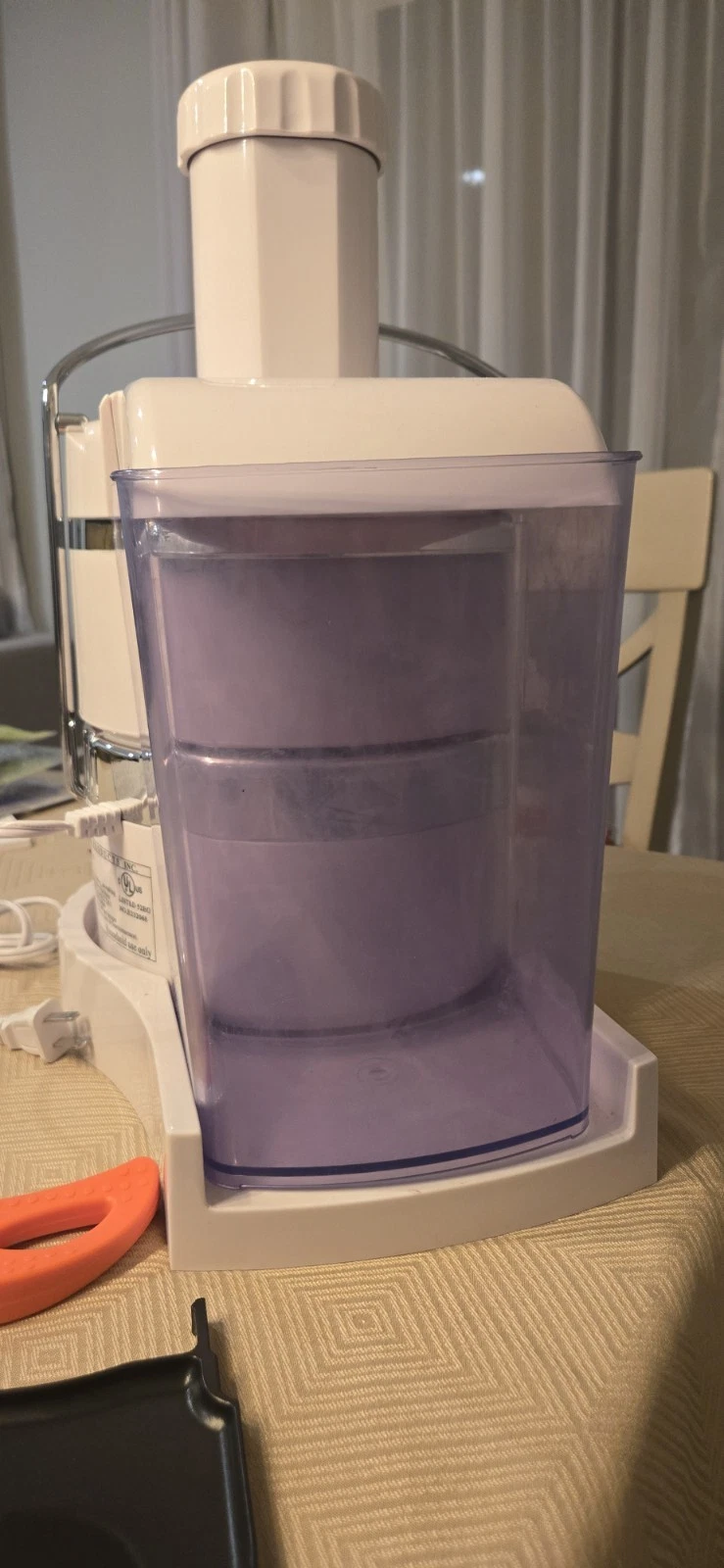 Jack Lalanne's Power Juicer Model CL-003AP White & Chrome Working Perfectly