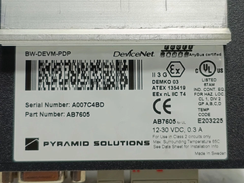 Pyramid AB7605 PROFIBUS to DeviceNet Gateway BW-DEVM-PDP Anybus - Image 3 of 4
