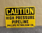 Phillips Petroleum Co. Vintage Porcelain Oil Field Sign