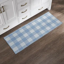 Annie Buffalo Check Blue Indoor/Outdoor Rug Rect 17x48 VHC Brands
