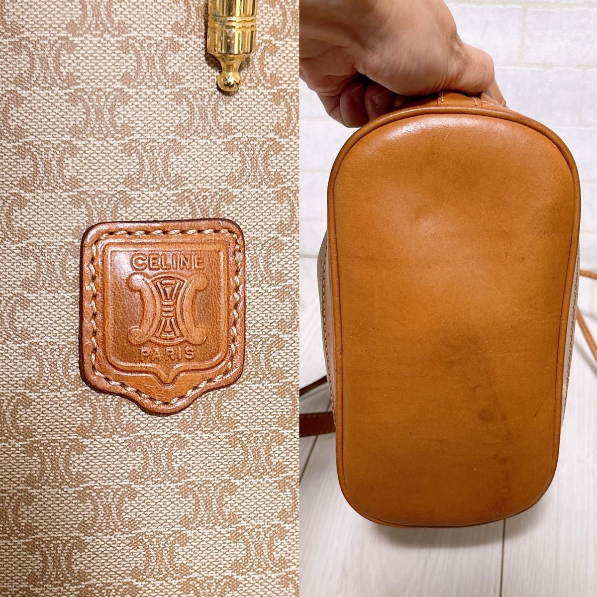 CELINE Macadam Pattern PVC Drawstring Shoulder Ba… - image 6