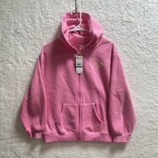 Roxy Girls Hooded Full Zip Jacket Pink Fleece XL 16 NEW