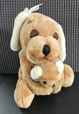 Vintage Dakin Nature Babies Brown Puppy Dog Mama Baby 1977 With Tags