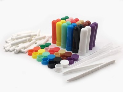 ZIOJOVK 24PCS Essential Oil Aromatherapy Blank Nasal Inhaler Tubes 12color