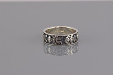 Sterling Silver Oxidized Carved Children Boy Girl Band Ring 925 Sz: 8.5
