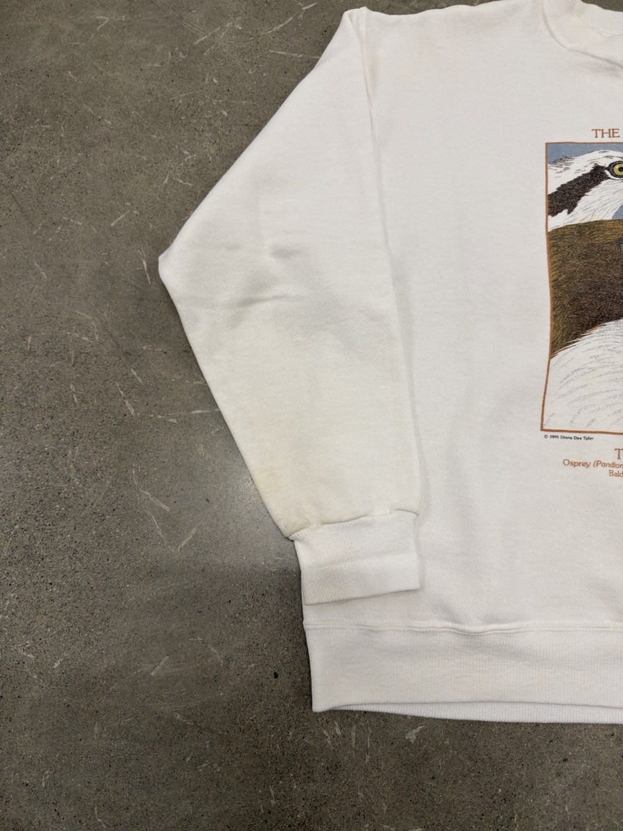 VTG 80s Three Raptors Sweatshirt White Diana Dee Tyler Liberty USA Made L View 2