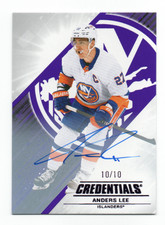 2024-25 Upper Deck Credentials Purple Auto 10/10 Anders Lee #94 Islanders
