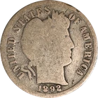 1892-S Barber Dime - Minor Damage