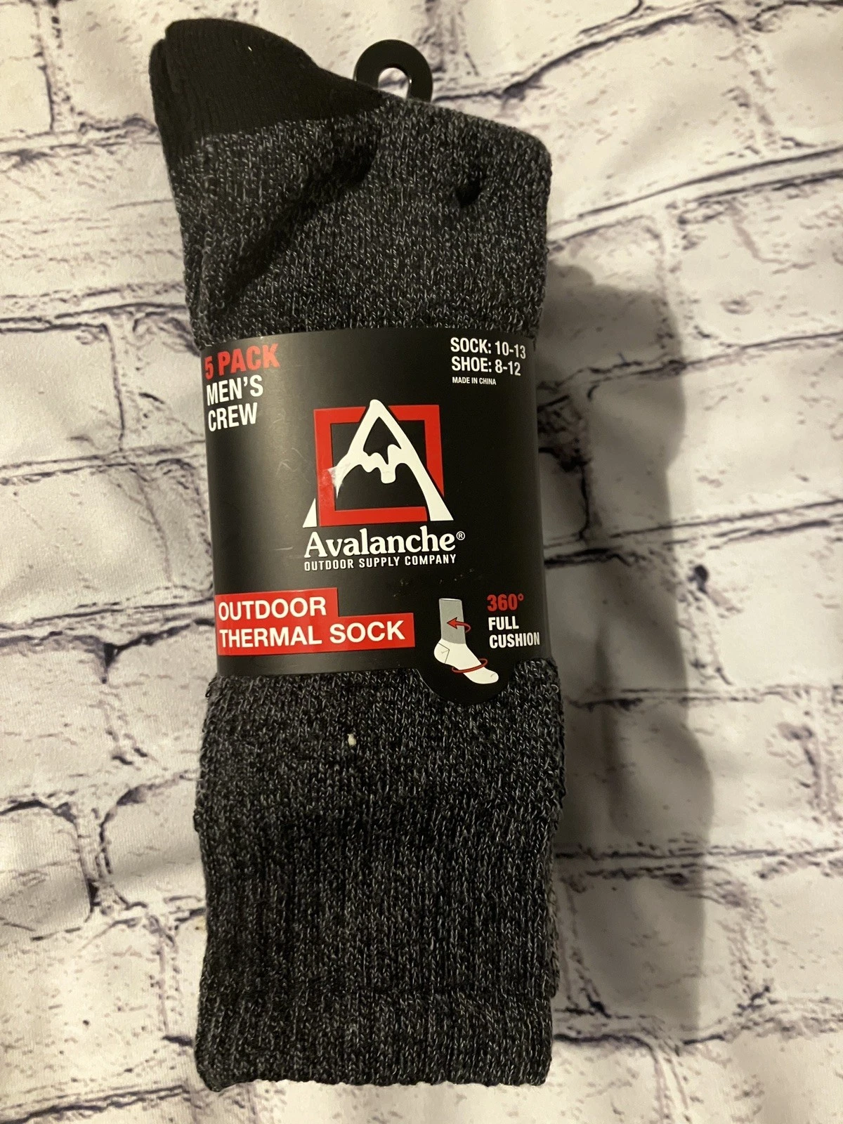 AVALANCHE OUTDOOR THERMAL SOCKS 5 PAIR SIZE 10-13