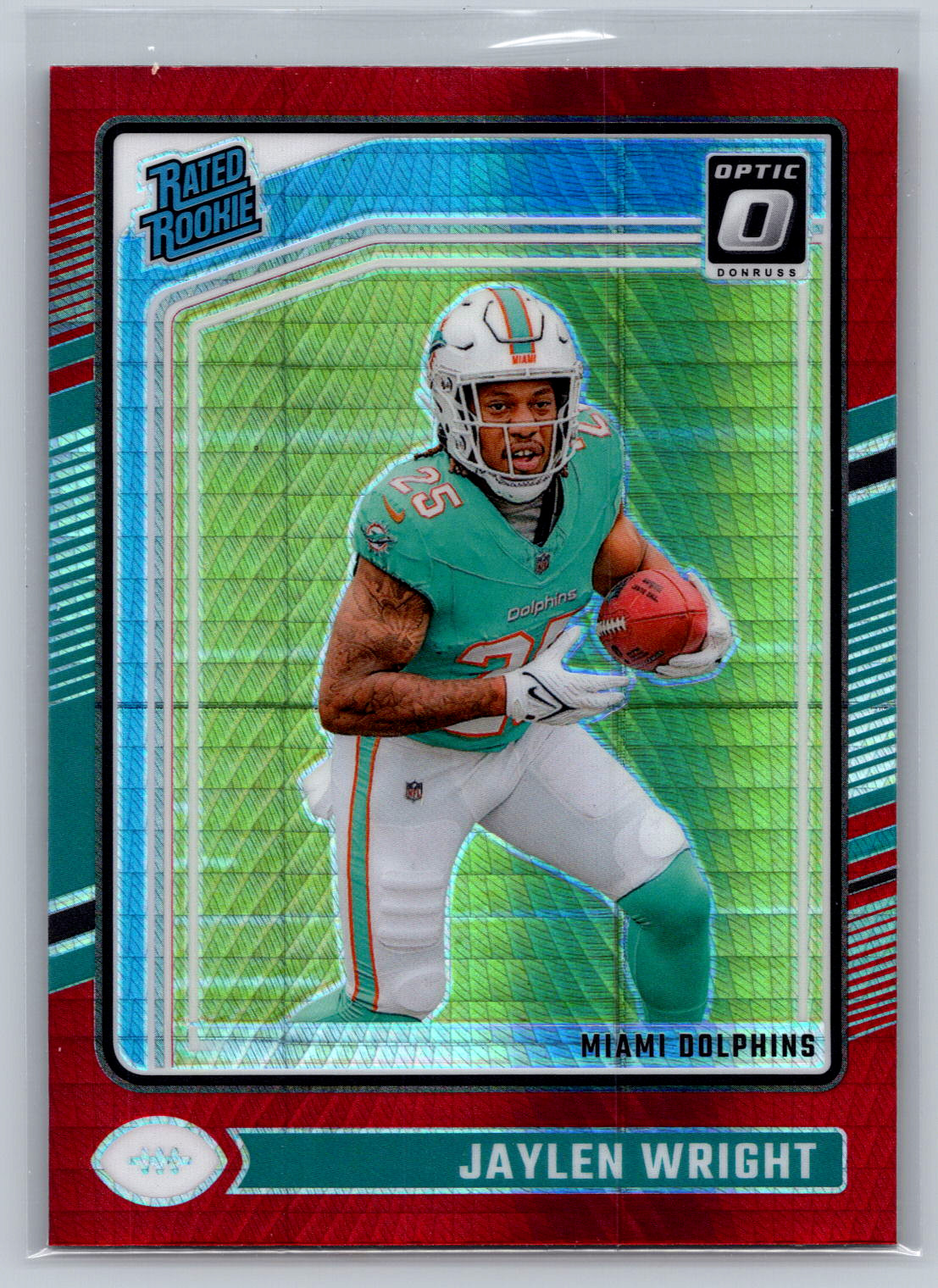 2024 Panini Donruss Optic - Rated Rookie Jaylen Wright #249 Red Hyper Prizm (RC)